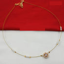 NAFJ Elegant Invisible String Necklace with Ruby Pendant For Party Wear