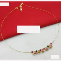 NAFJ Elegant Invisible String Necklace with Pearl And Austrian Stone For Party Wear
