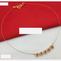 NAFJ Elegant Invisible String Necklace with Pearl And Austrian Stone For Party Wear