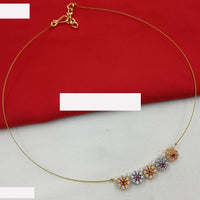 NAFJ Elegant Invisible String Necklace with Pearl And Austrian Stone For Party Wear