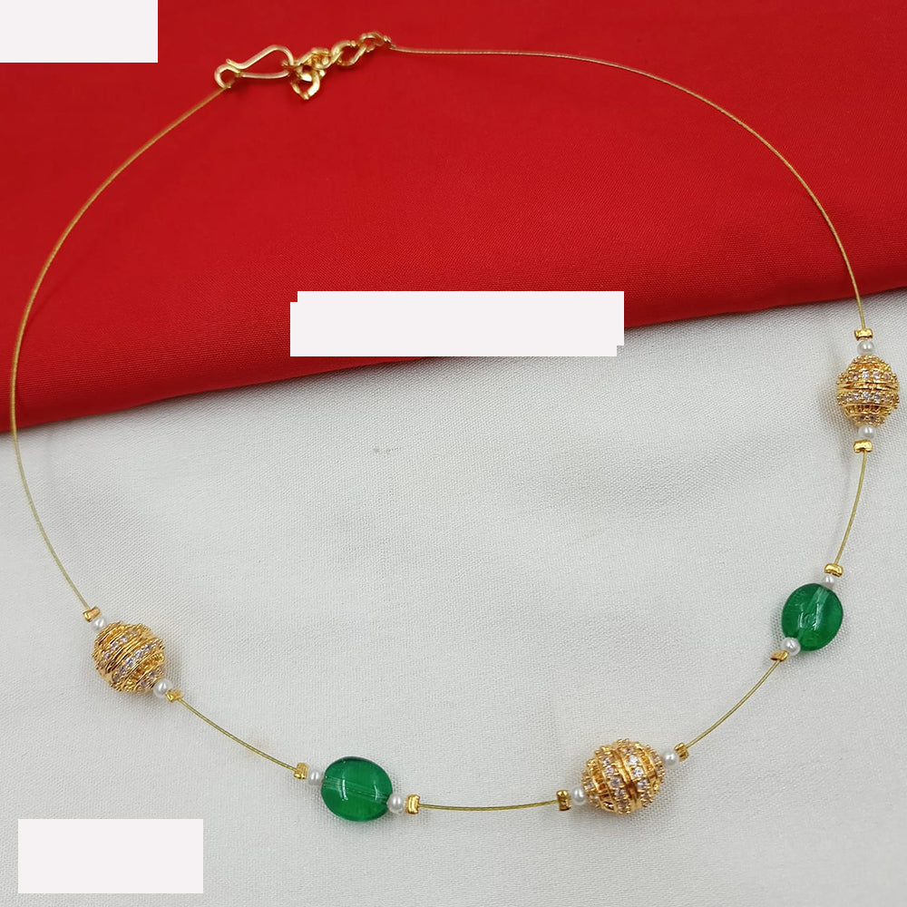 NAFJ Lightweight Floating Chain With Beads Fancy Necklace Set For All Occassions