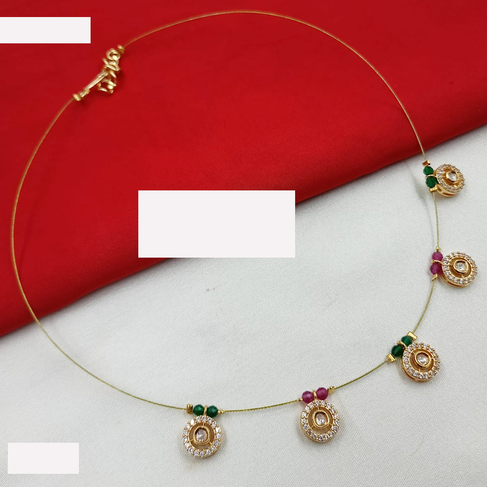 NAFJ  Fancy Incisible Kundan And Pearl Necklace Set For All Functions