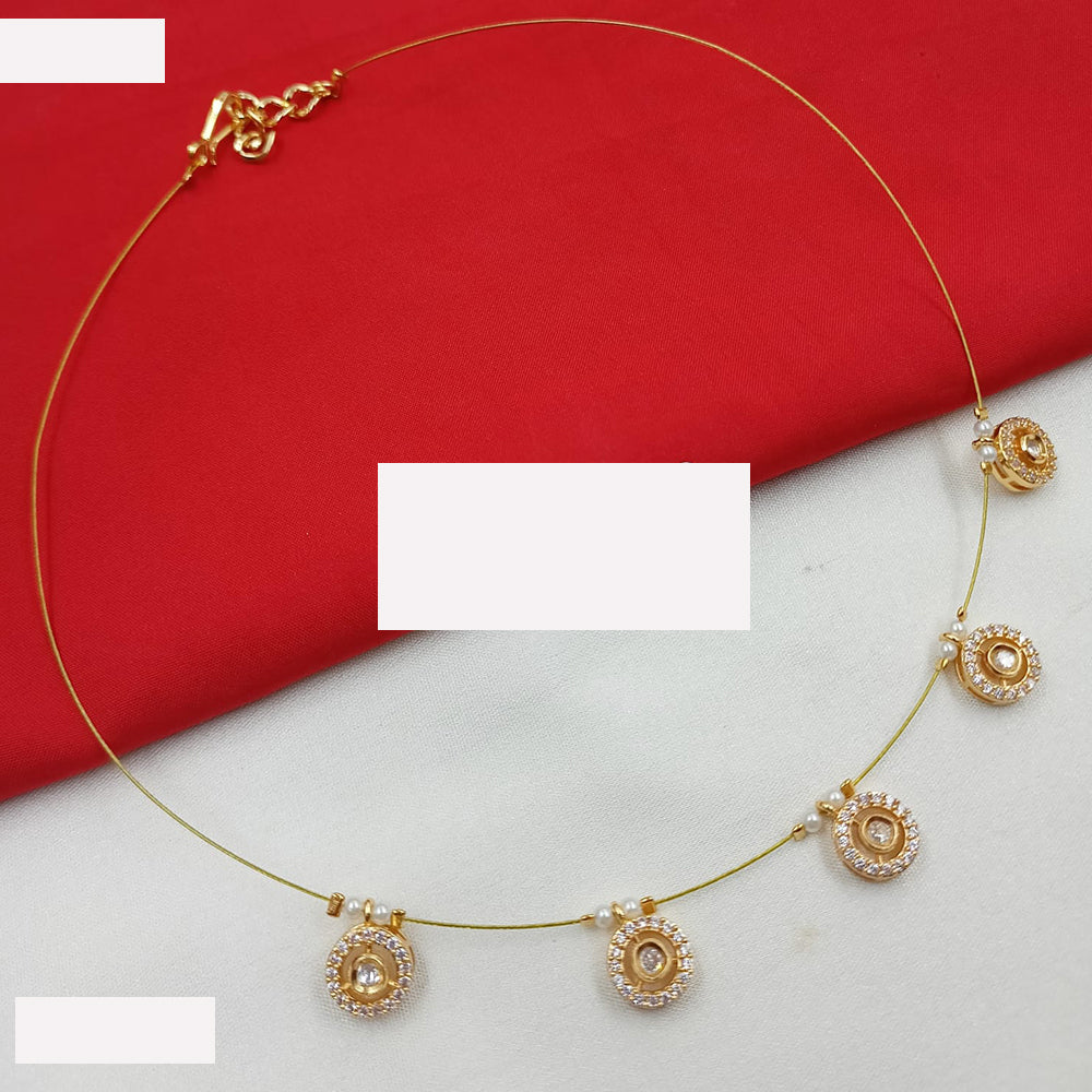 NAFJ  Fancy Incisible Kundan And Pearl Necklace Set For All Functions
