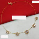 NAFJ Lightweight Floating Chain Crystal And Pearl Fancy Necklace Set For All Occassions