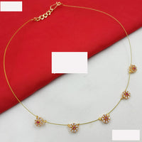 NAFJ Elegant Invisible String Necklace with Pearl And Austrian Stone For Party Wear