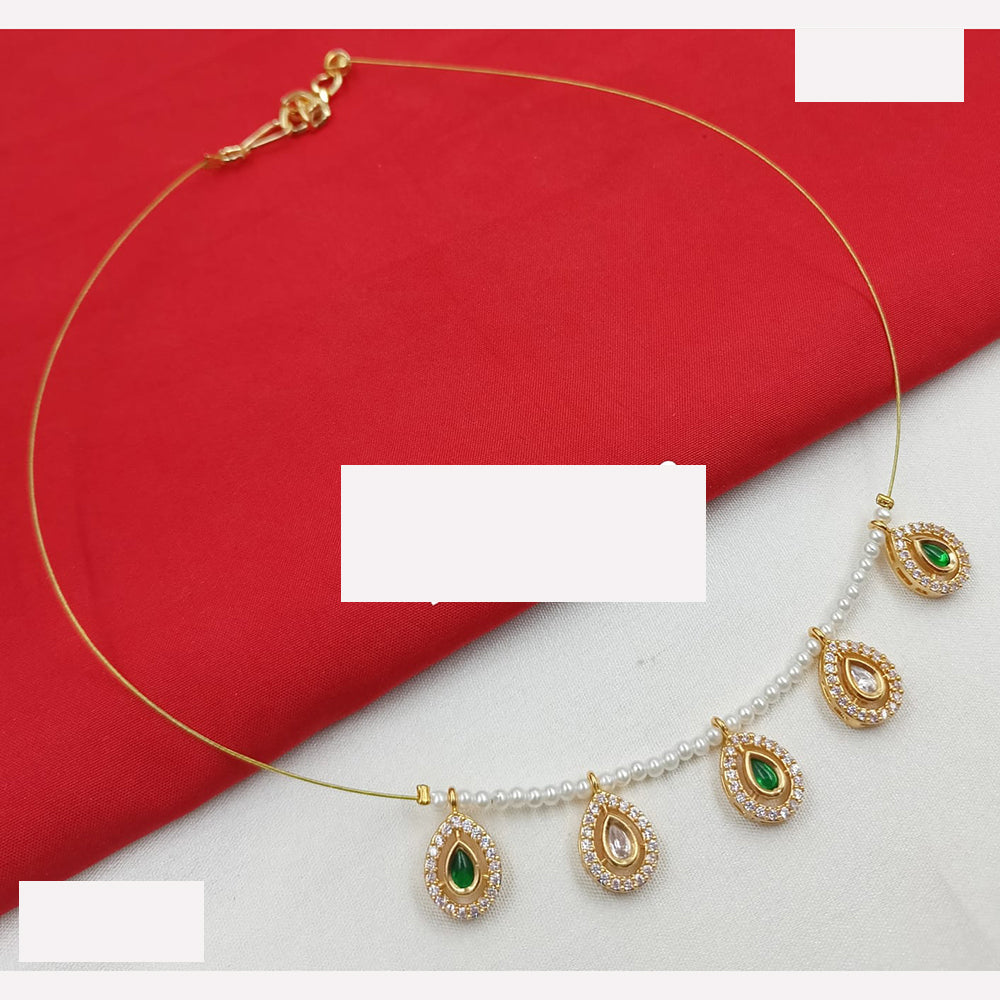 NAFJ  Fancy Incisible Kundan And Pearl Necklace Set For All Functions