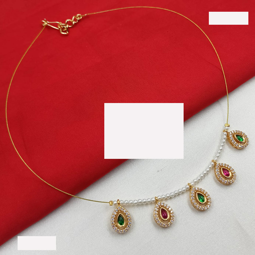 NAFJ  Fancy Incisible Kundan And Pearl Necklace Set For All Functions