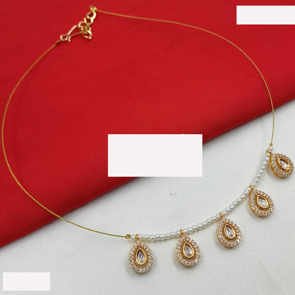 NAFJ  Fancy Incisible Kundan And Pearl Necklace Set For All Functions