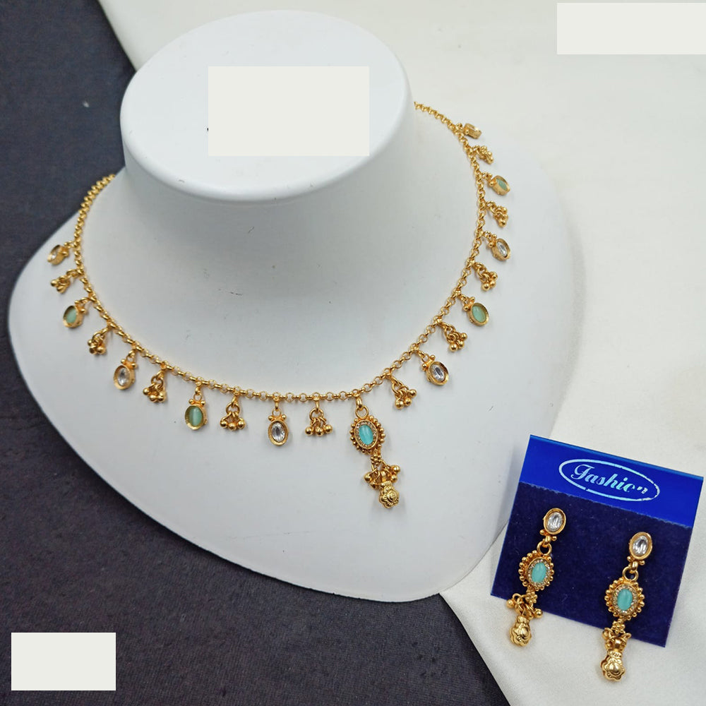 NAFJ Handcrafted Kundan Necklace Set with Ghungroo Detailing