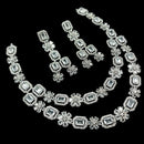NAFJ Sparkling American Diamond Multi Layer Long Necklace Set For Wedding Occassions