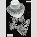 NAFJ Traditional Rodium Plated  Crystal And Pearl Bridal Necklace With Pasa Perfect For Bride