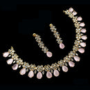NAFJ Luxurious Gold Plated American Diamond Party Wear Necklace Set