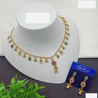 NAFJ Handcrafted Kundan Necklace Set with Ghungroo Detailing
