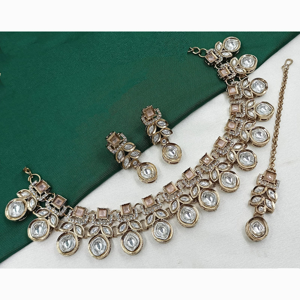 NAFJ Traditional Beautiful Kundan Stone Necklace Set For All Occassions