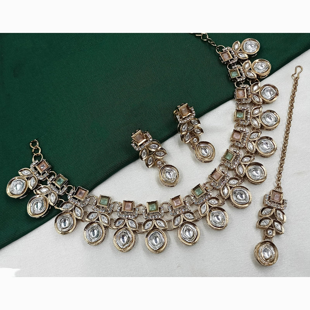 NAFJ Traditional Beautiful Kundan Stone Necklace Set For All Occassions