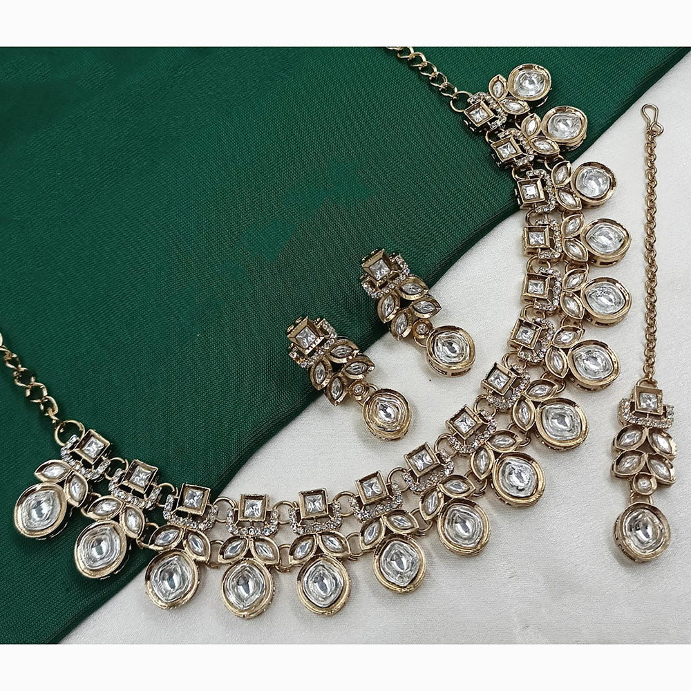 NAFJ Traditional Beautiful Kundan Stone Necklace Set For All Occassions