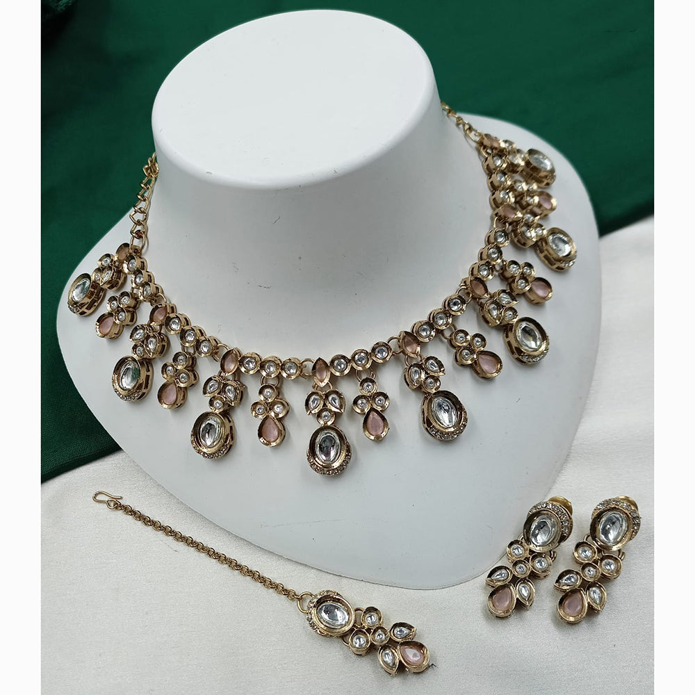 NAFJ Traditional Beautiful Kundan Stone Necklace Set For All Occassions