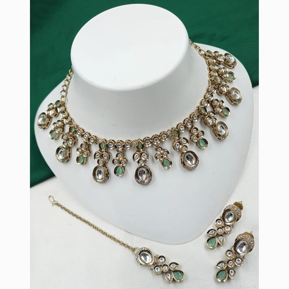 NAFJ Traditional Beautiful Kundan Stone Necklace Set For All Occassions