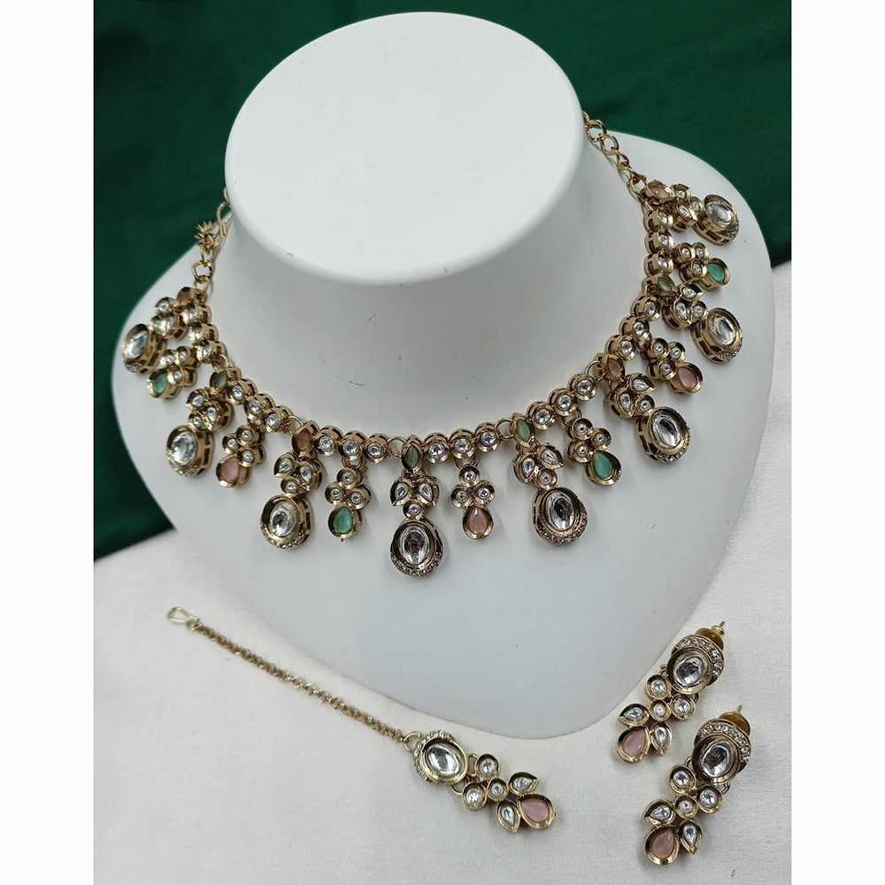 NAFJ Traditional Beautiful Kundan Stone Necklace Set For All Occassions