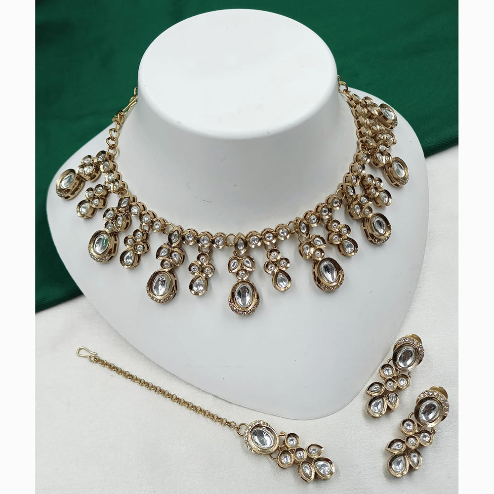 NAFJ Traditional Beautiful Kundan Stone Necklace Set For All Occassions