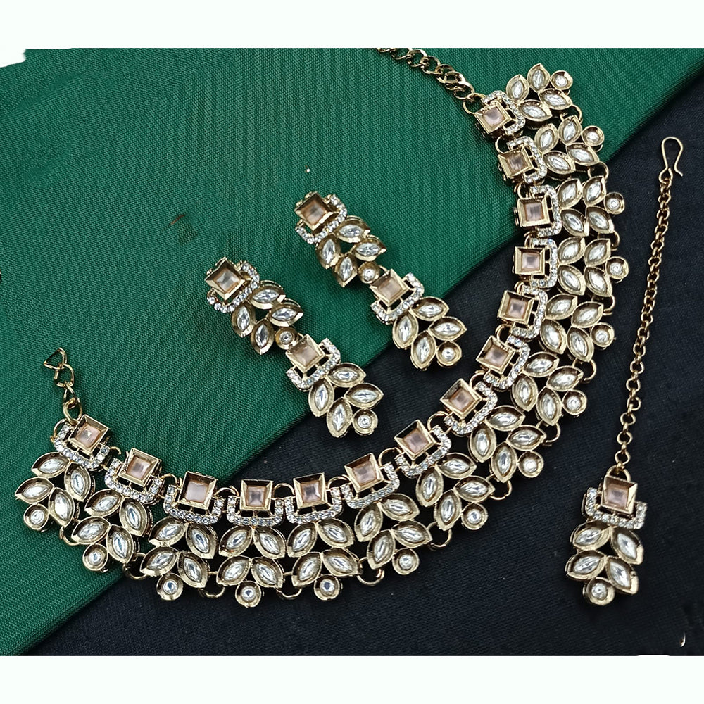 NAFJ Traditional Beautiful Kundan Stone Necklace Set For All Occassions
