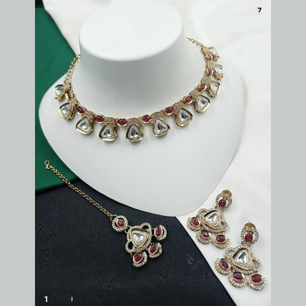 NAFJ Traditional Beautiful Kundan Stone Necklace Set For All Occassions