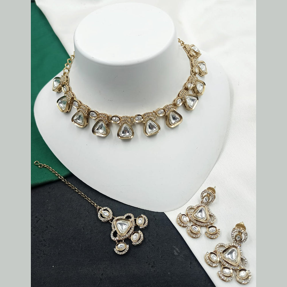 NAFJ Traditional Beautiful Kundan Stone Necklace Set For All Occassions