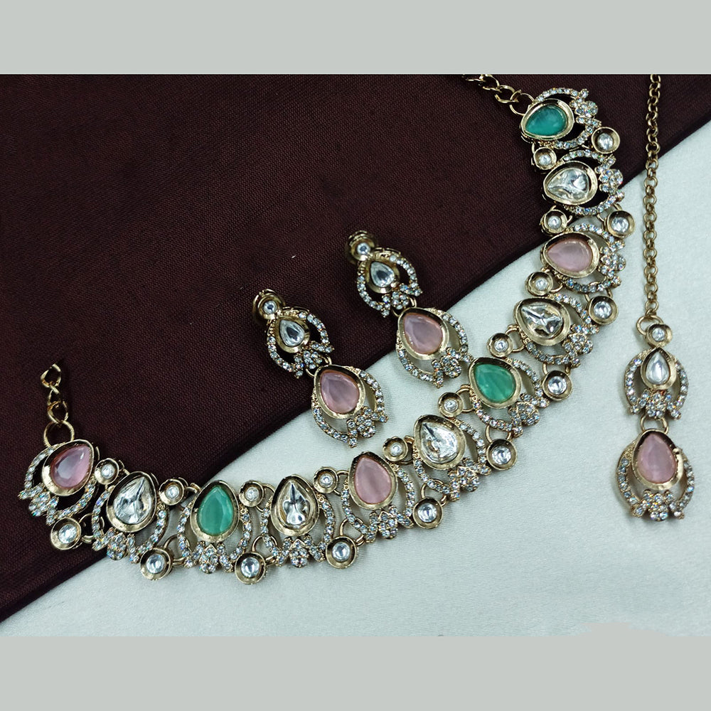 NAFJ Traditional Beautiful Kundan Stone Necklace Set For All Occassions