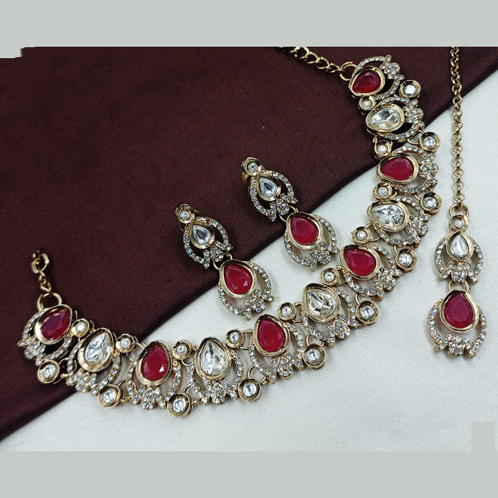 NAFJ Traditional Beautiful Kundan Stone Necklace Set For All Occassions