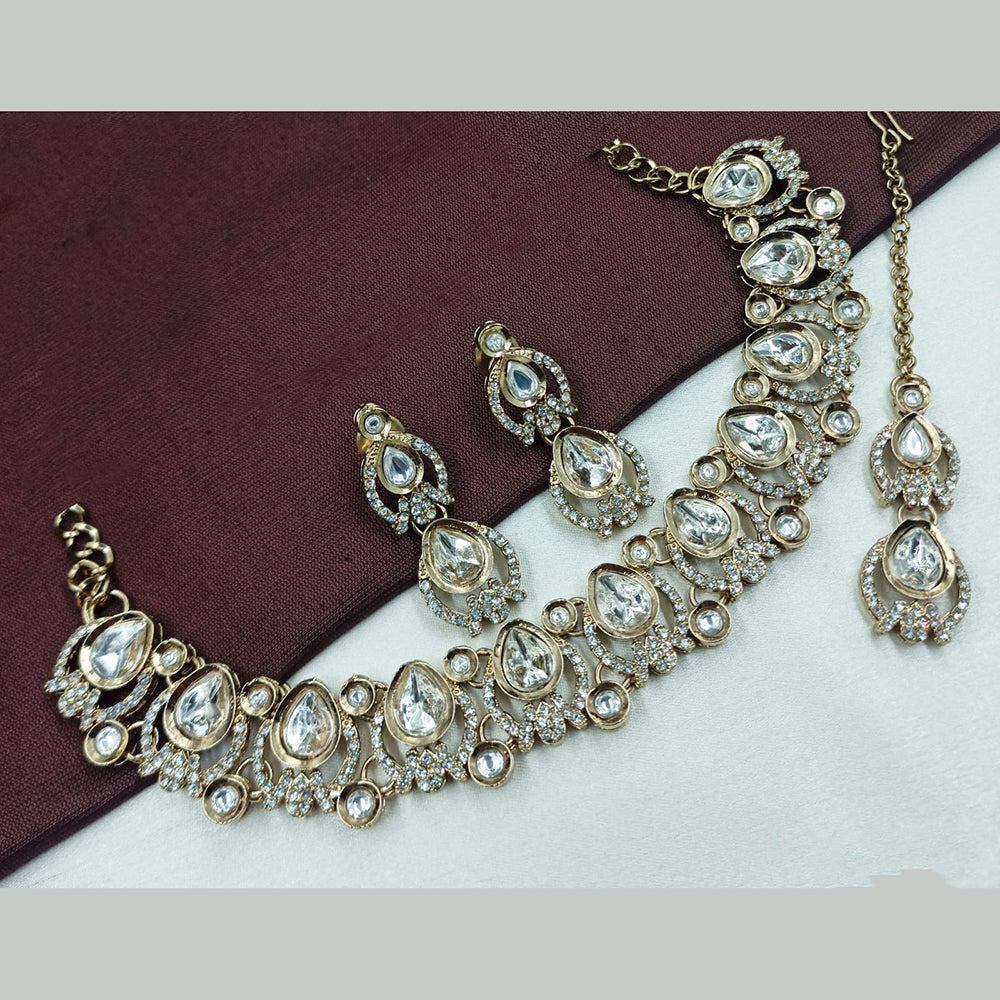 NAFJ Traditional Beautiful Kundan Stone Necklace Set For All Occassions