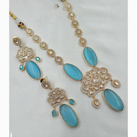 NAFJ Exclusive Kundan And Crystal Long Necklace Set  For Special Occassion