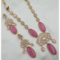 NAFJ Exclusive Kundan And Crystal Long Necklace Set  For Special Occassion