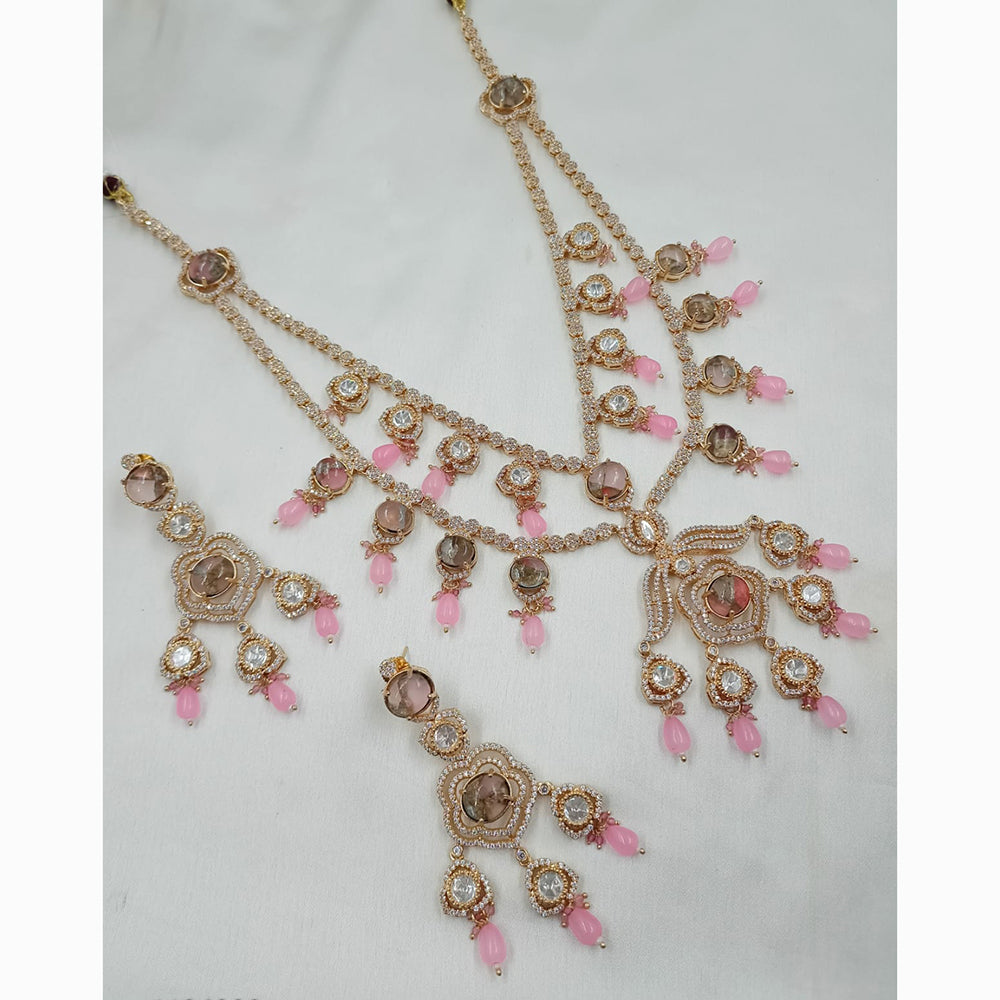 NAFJ Heritage Inspired Kundan And Beads Rani Haar Set  For All Occassions