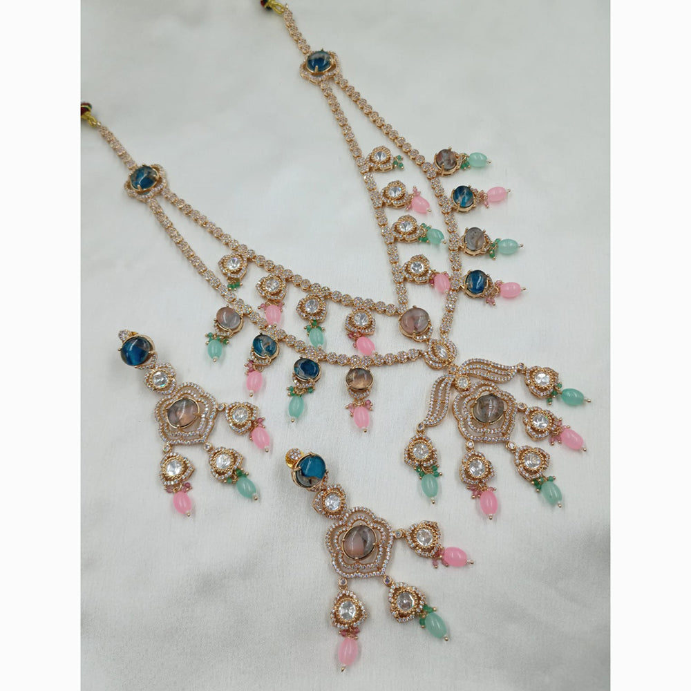 NAFJ Heritage Inspired Kundan And Beads Rani Haar Set  For All Occassions