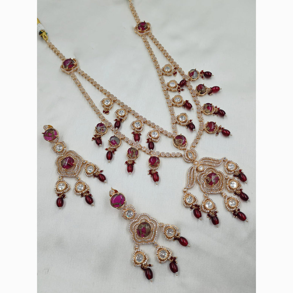 NAFJ Heritage Inspired Kundan And Beads Rani Haar Set  For All Occassions