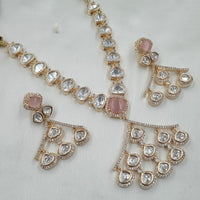 NAFJ Handcrafted Polki Kundan Long Necklace Set for Weddings and Festivals