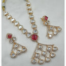 NAFJ Handcrafted Polki Kundan Long Necklace Set for Weddings and Festivals