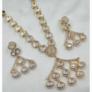 NAFJ Handcrafted Polki Kundan Long Necklace Set for Weddings and Festivals