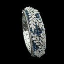 NAFJ Fashionable Rhodium Plated American Diamond Delicate Openable Bracelet