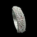 NAFJ Fashionable Rhodium Plated American Diamond Delicate Openable Bracelet