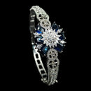 NAFJ Fashionable Rhodium Plated American Diamond Delicate Openable Bracelet