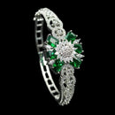 NAFJ Fashionable Rhodium Plated American Diamond Delicate Openable Bracelet