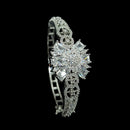 NAFJ Fashionable Rhodium Plated American Diamond Delicate Openable Bracelet