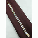 NAFJ Fashionable Rhodium Plated American Diamond Delicate Openable Bracelet