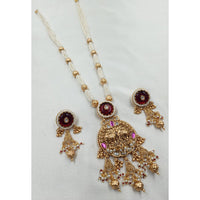 NAFJ Royal Heritage Pota Stone And Pearl Long Necklace Set