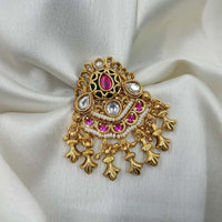 NAFJ Royal Pota Stone And Pearl Finger Ring Traditional Ethnic Jewelry for Women
