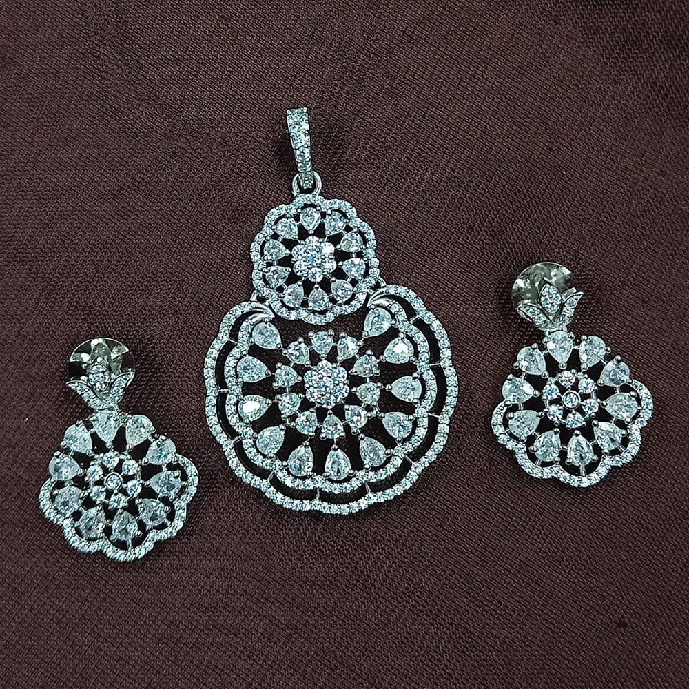 NAFJ Radiant Sparkle American Diamond Dangler Earrings