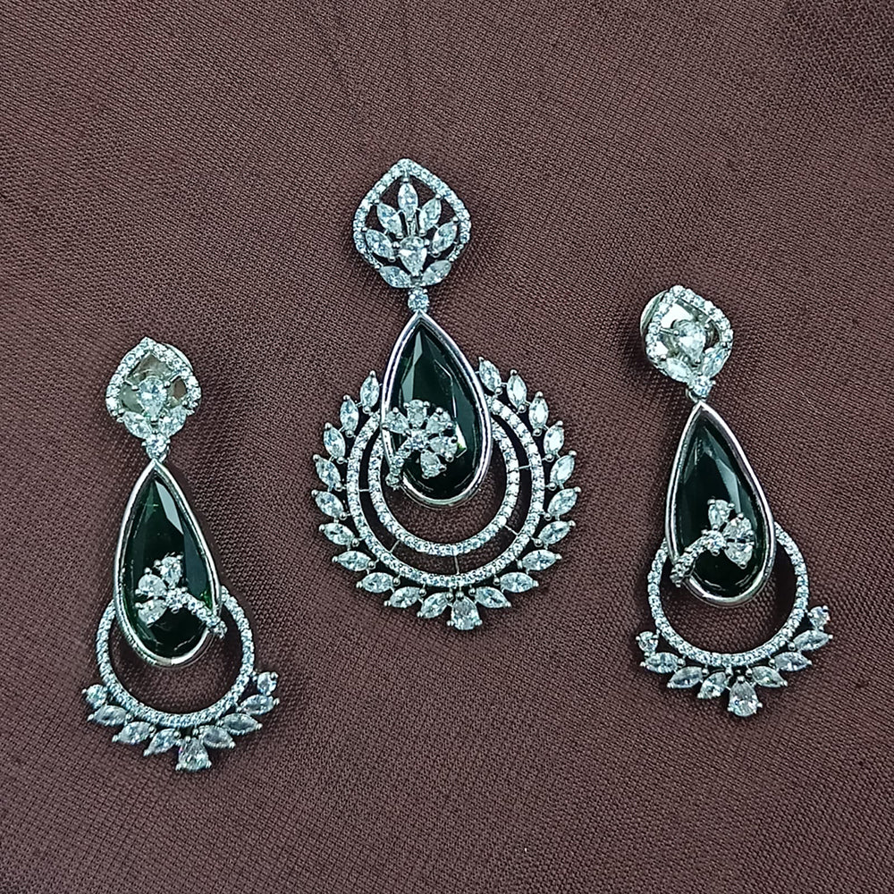 NAFJ Radiant Sparkle American Diamond Dangler Earrings
