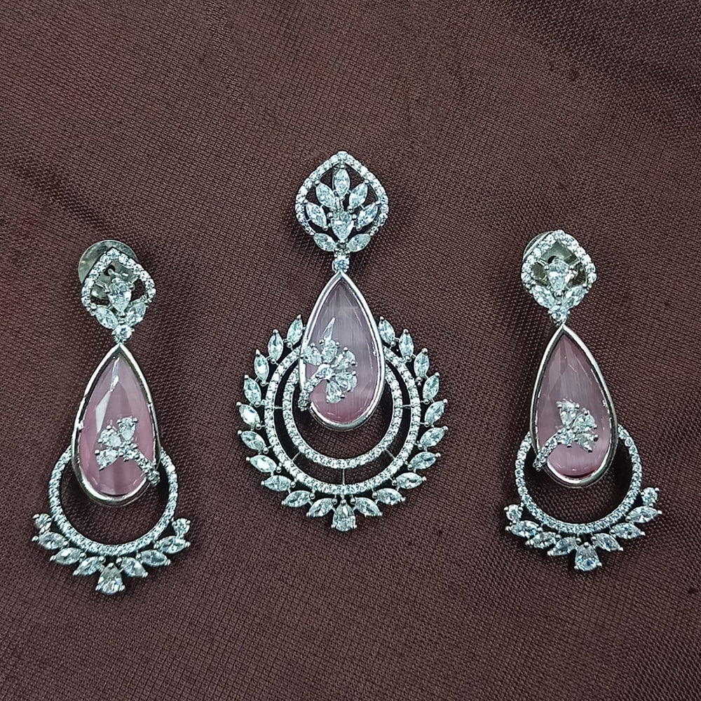 NAFJ Radiant Sparkle American Diamond Dangler Earrings