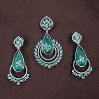 NAFJ Radiant Sparkle American Diamond Dangler Earrings